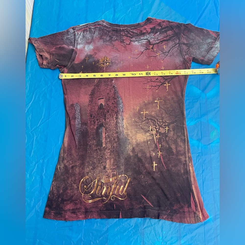 Sinful by Affliction shirt size L Juniors new without the tags - Picture 9 of 11